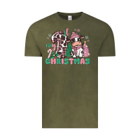 Vintage Olive my first christmas cow Vintage Tee - MaliasSmallBusiness