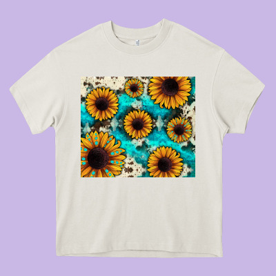 Gemstone Sunflower Heavy Core Tee Designed By Jahusdesignshop