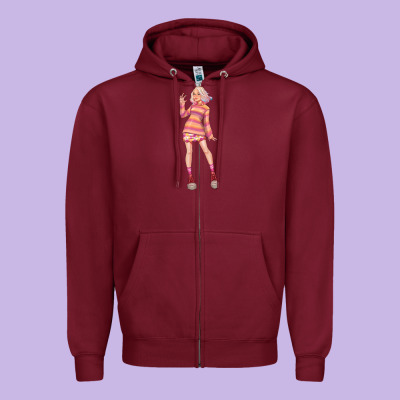 Colorful Girl Zipper Hoodie Designed By Tumblerdesignbyshophia