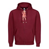 Burgundy colorful girl Zipper Hoodie - TumblerDesignByShophia