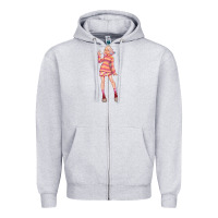 Heather Grey colorful girl Zipper Hoodie - TumblerDesignByShophia