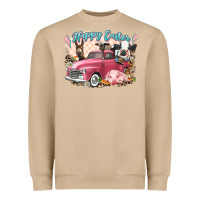 Mushroom Happy Easter truck with Easter farm animals Heavyweight Sweatshirt - LillyAllenDesigns