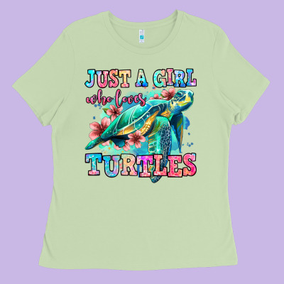 Just A Girl Who Loves Turtles Ladies Tee Designed By Jasminsmagicworld