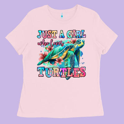Just A Girl Who Loves Turtles Ladies Tee Designed By Jasminsmagicworld
