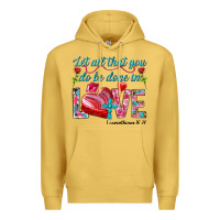 Antique Gold Let all that you do be done in love 1 corinthians Premium Hoodie - HowdyJamesFarm