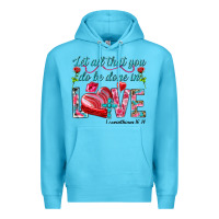 Ocean Blue Let all that you do be done in love 1 corinthians Premium Hoodie - HowdyJamesFarm