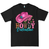 Black valentines day cowgirl hat and howdy Premium Tee - AdoDesignShop
