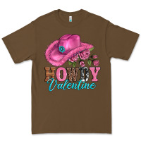Cacao valentines day cowgirl hat and howdy Premium Tee - AdoDesignShop