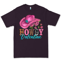 Plum valentines day cowgirl hat and howdy Premium Tee - AdoDesignShop