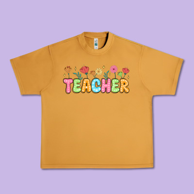 Custom Teacher Flowers Urban Heavy Tee Designed By Jahusdesignshop