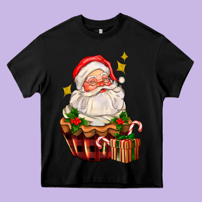 Santa Claus Cupcake Heavy Core Tee Designed By Adodesignshop