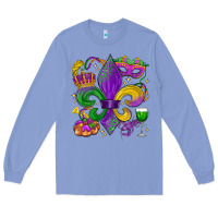 Colony Blue mardi gras fleur de lis Long Sleeve Tee - LillyAllenDesigns