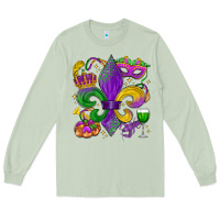 Matcha mardi gras fleur de lis Long Sleeve Tee - LillyAllenDesigns