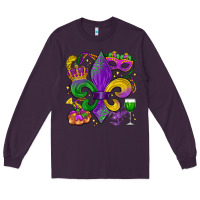 Plum mardi gras fleur de lis Long Sleeve Tee - LillyAllenDesigns