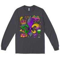 Smoke mardi gras fleur de lis Long Sleeve Tee - LillyAllenDesigns