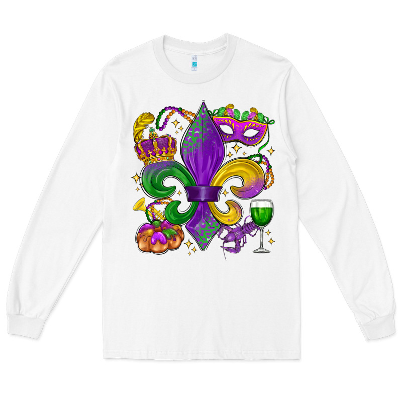 Mardi Gras Fleur De Lis Long Sleeve Tee by LillyAllenDesigns | Teevron