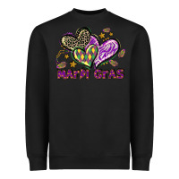 Black Mardi Gras heart Heavyweight Sweatshirt - LillyAllenDesigns