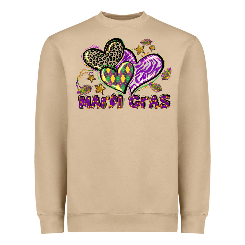 Mardi Gras Heart Heavyweight Sweatshirt by LillyAllenDesigns | Teevron