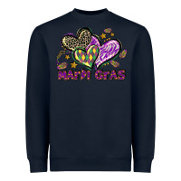 Navy Mardi Gras heart Heavyweight Sweatshirt - LillyAllenDesigns