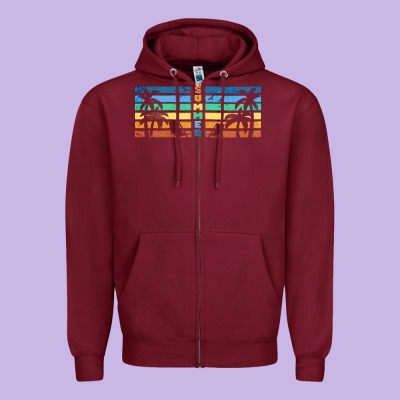 Retro Summer Zipper Hoodie Designed By Tumblerdesignbyshophia