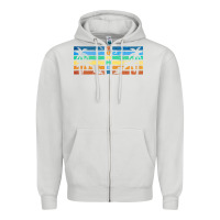 Dove Grey retro summer Zipper Hoodie - TumblerDesignByShophia