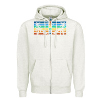 Oatmeal Heather retro summer Zipper Hoodie - TumblerDesignByShophia