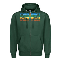 Sports Green retro summer Zipper Hoodie - TumblerDesignByShophia