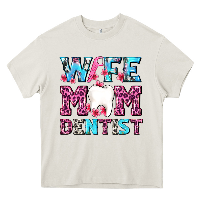 Wife Mom Dentist With Tooth And Floss Heavy Core Tee by AdoDesignShop | Teevron