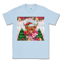 Dusty Blue pink christmas cow Classic Tee - MaliasSmallBusiness