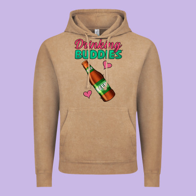 Drinking Buddies Vintage Hoodie Designed By Jasminsmagicworld