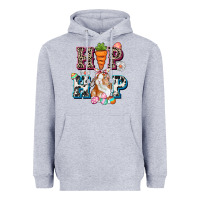 Heather Grey Western hip hop bunny Easter Day Heavyweight Hoodie - CowGirlArtShop