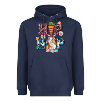 Navy Western hip hop bunny Easter Day Heavyweight Hoodie - CowGirlArtShop