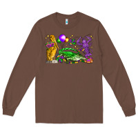 Chestnut mardi gras pelican alligator and crawfish Long Sleeve Tee - LillyAllenDesigns