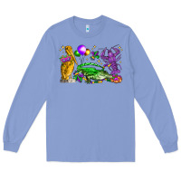 Colony Blue mardi gras pelican alligator and crawfish Long Sleeve Tee - LillyAllenDesigns