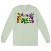 Matcha mardi gras pelican alligator and crawfish Long Sleeve Tee - LillyAllenDesigns