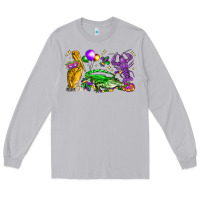Mardi Gras Pelican Alligator And Crawfish Long Sleeve Tee | Teevron