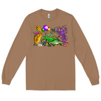 Toasted Coconut mardi gras pelican alligator and crawfish Long Sleeve Tee - LillyAllenDesigns
