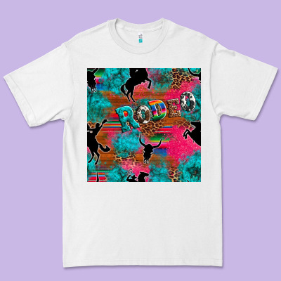 Western Rodeo Seamless Premium Tee Designed By Artiststas