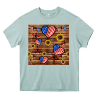 Arona 4th of july hearts seamless pattern Heavy Core Tee - BundleAndBundleShop