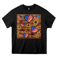 Black 4th of july hearts seamless pattern Heavy Core Tee - BundleAndBundleShop