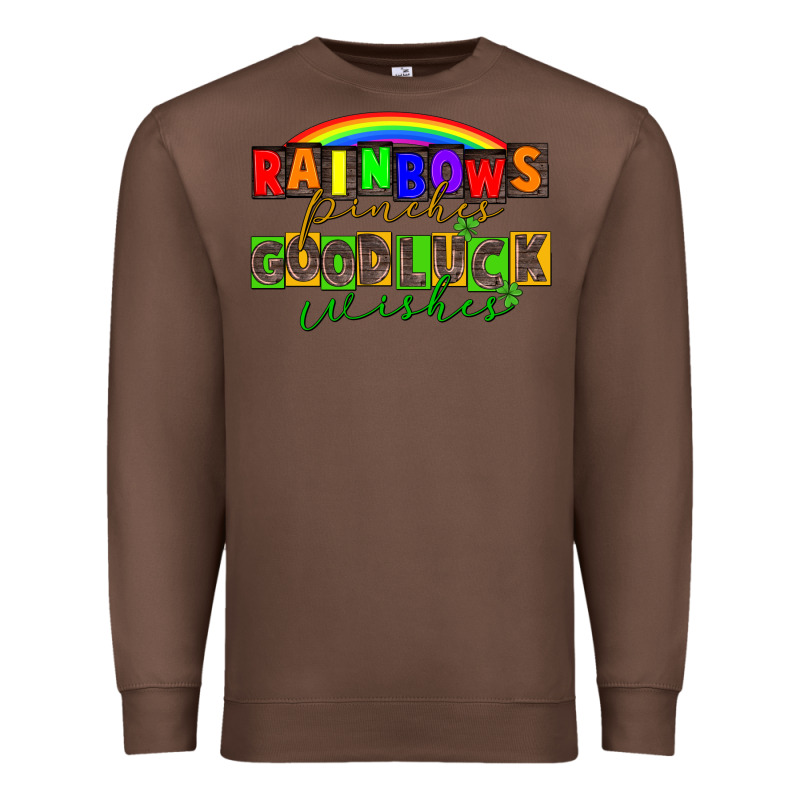 Rainbows Pinches Good Luck Wisher St. Patrick's Premium Sweatshirt by CowGirlArtShop | Teevron