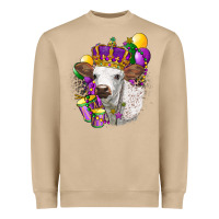 Mushroom Mardi Gras Longhorn Calf Heavyweight Sweatshirt - LillyAllenDesigns