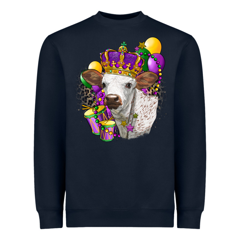 Mardi Gras Longhorn Calf Heavyweight Sweatshirt by LillyAllenDesigns | Teevron
