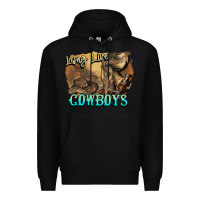 Black Long live Cowboys boots hat Premium Hoodie - HowdyJamesFarm
