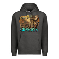 Charcoal Heather Long live Cowboys boots hat Premium Hoodie - HowdyJamesFarm