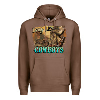 Chestnut Long live Cowboys boots hat Premium Hoodie - HowdyJamesFarm