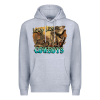 Heather Grey Long live Cowboys boots hat Premium Hoodie - HowdyJamesFarm