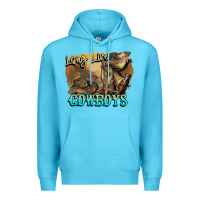 Ocean Blue Long live Cowboys boots hat Premium Hoodie - HowdyJamesFarm