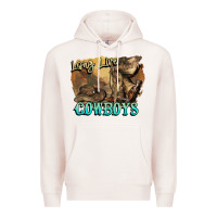 Pale Pink Long live Cowboys boots hat Premium Hoodie - HowdyJamesFarm