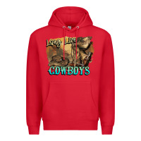 Red Long live Cowboys boots hat Premium Hoodie - HowdyJamesFarm